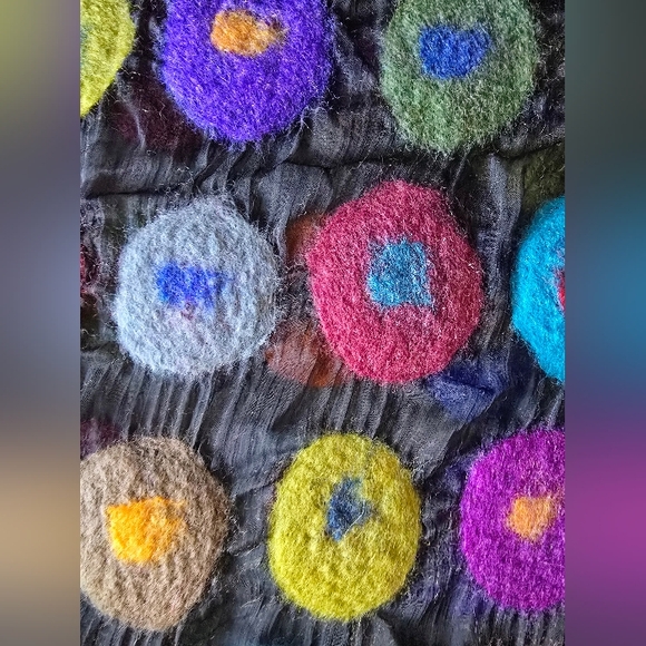 Windhorse Multicolor Wool and Silk Scarf Made In Nepal - Picture 2 of 4